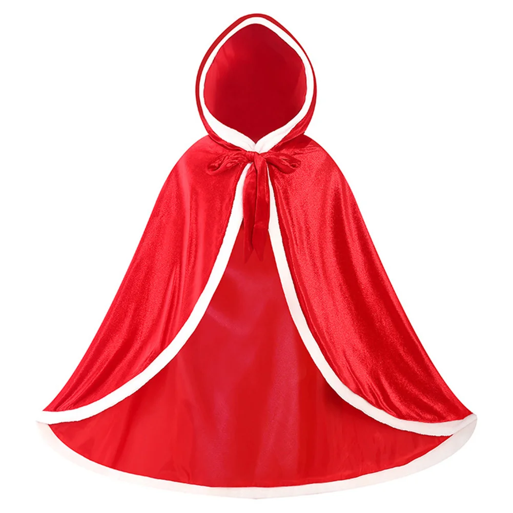 Зимняя женская Принцесса красная синяя накидка с капюшоном Женский карнавальный