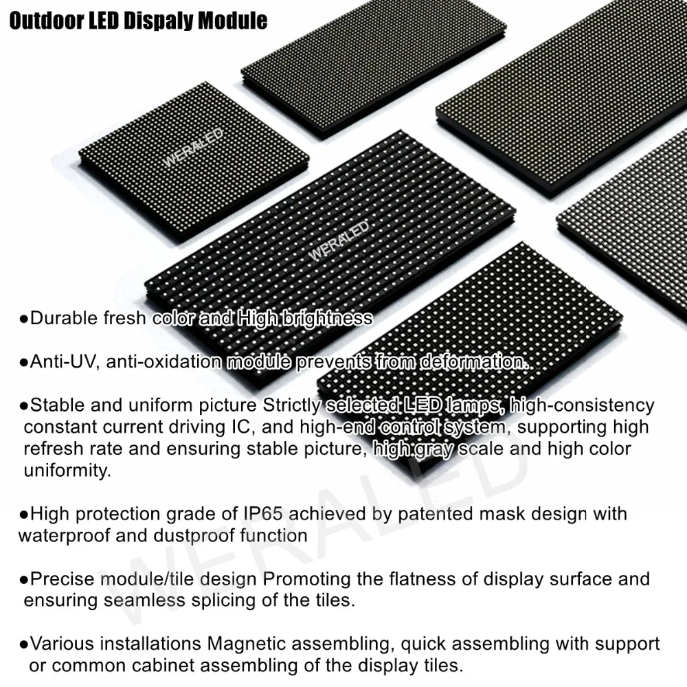 Уличный светодиодный модуль P6 192x192 мм RGB светодиодная видеопанель 32*32 пикселя IP65