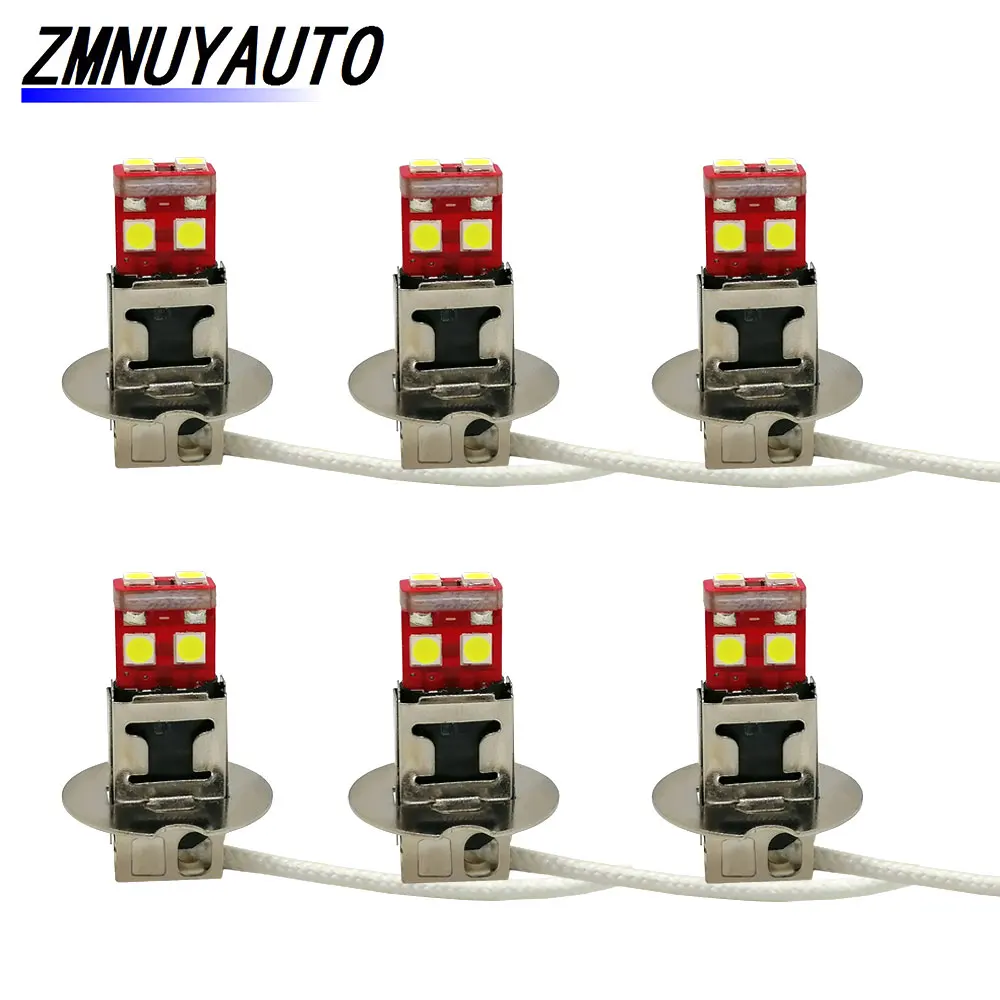 6 шт. светодиодные H3 H1 белые 3030 SMD СВЕТОДИОДНЫЙ Сменные лампы для автомобильных