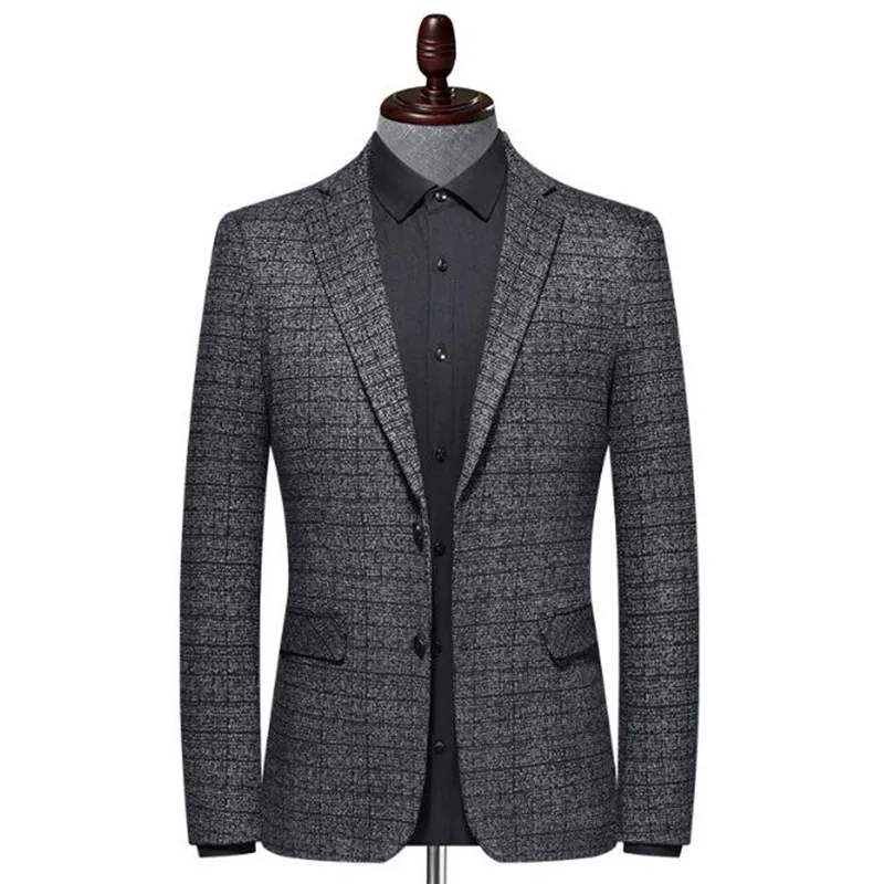 

Men's Blazer Striped Jacket Blazer Tweed Blazers Coat Business Casual Overcoat M-4XL