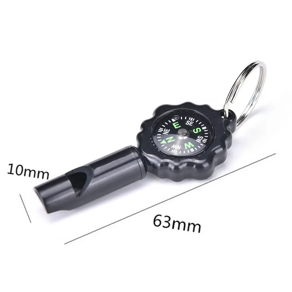 

1Pcs 2 In 1 Outdoor Camping Hiking Emergency Whistle Compass Outdoor Tools Black Color Wholesale