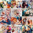 Картина по номерам Животные девушка DIY Наборы на холсте для гостиной ручной раскраски с обрамленная картина по номерам Арт Декор для дома