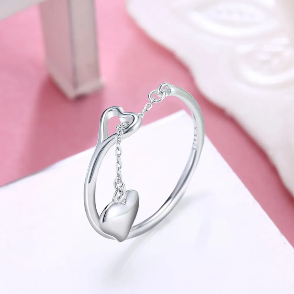 

TR031 Simple Hollow Heart 925 Sterling Silver Ring Engagement wedding Jewelry for women