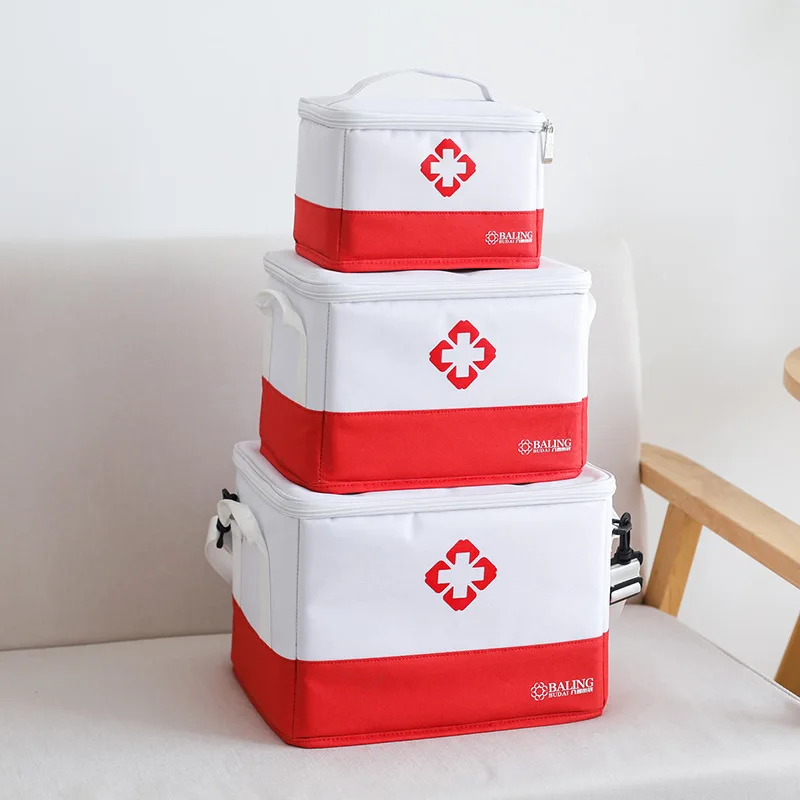 

Medicine cabinet Home storage medicine box fabric first aid kit multifunctional layered medicine medical box