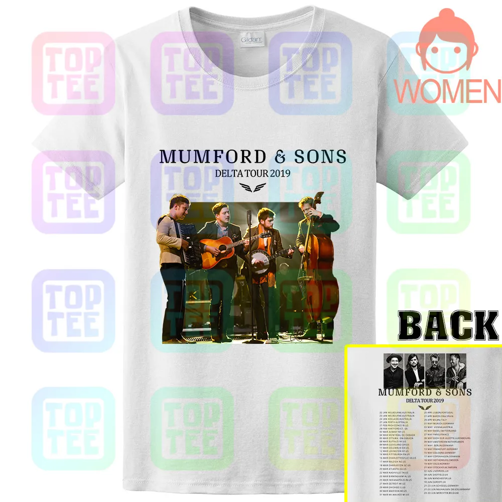 Women White Новинка; Лидер продаж; 8849-MUMFORD& SONS Delta Tour ; футболка; размеры S-3XL - Цвет: Women White