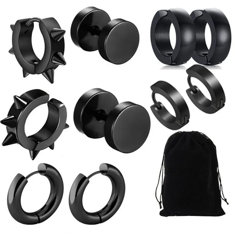 Серьги из нержавеющей стали унисекс ювелирные украшения для пирсинга черного