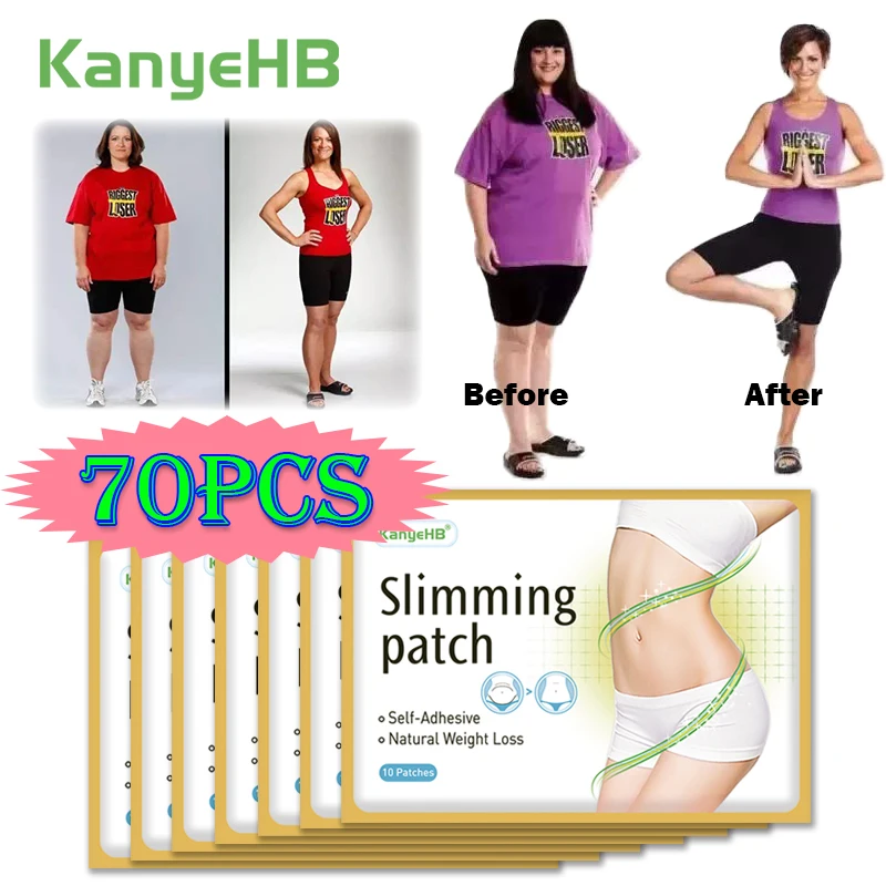 

70pcs/7bags Slimming Patch Fat Burning Toxin Eliminating Slimming Patch Navel Weight-Loss Herb Plaster Body Shaping Sticker A453