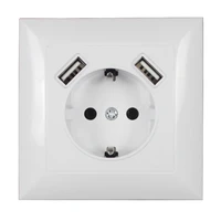 2020 eu plug socket dual usb port socket wall charger adapter charging 2a wall charger adapter power outlet white v6 01