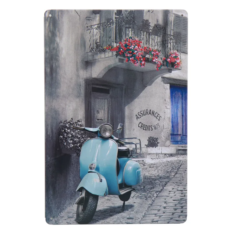 30X20 см винтажная Ретро металлическая жестяная вывеска Vespa мотор жестяная автобусная табличка для бара украшение для бара домашний декор для гаража H31