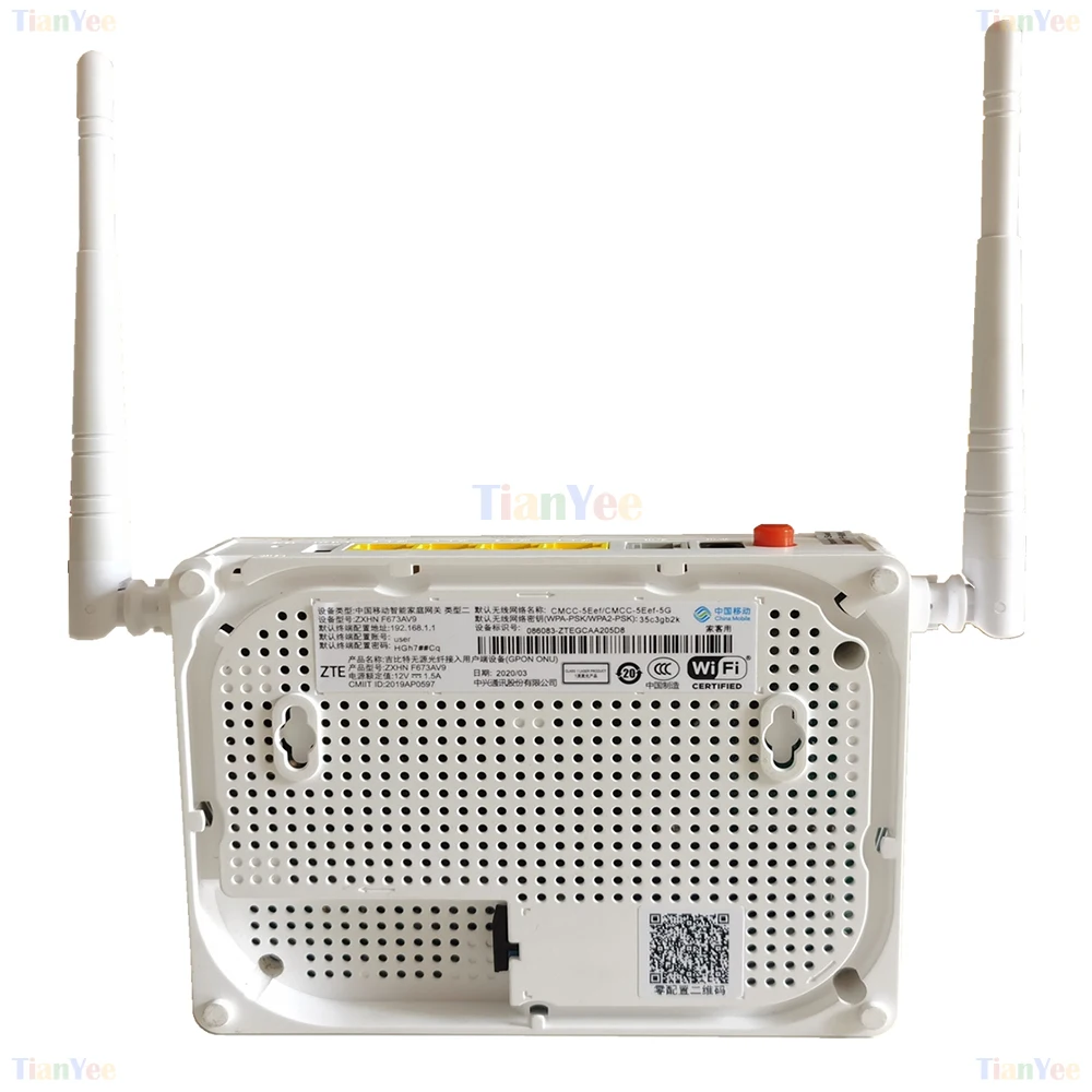 5 предметов в лоте ZTE F673AV9 Dual band 4GE + 1tel 2usb 5G WI-FI ONU Gpon Волоконно-оптический модем FTTH