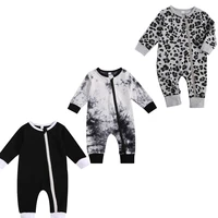 lioraitiin 0 24m newborn infant toddler baby boy autumn romper long sleeve leopard tie dye printed zipper jumpsuit clothing