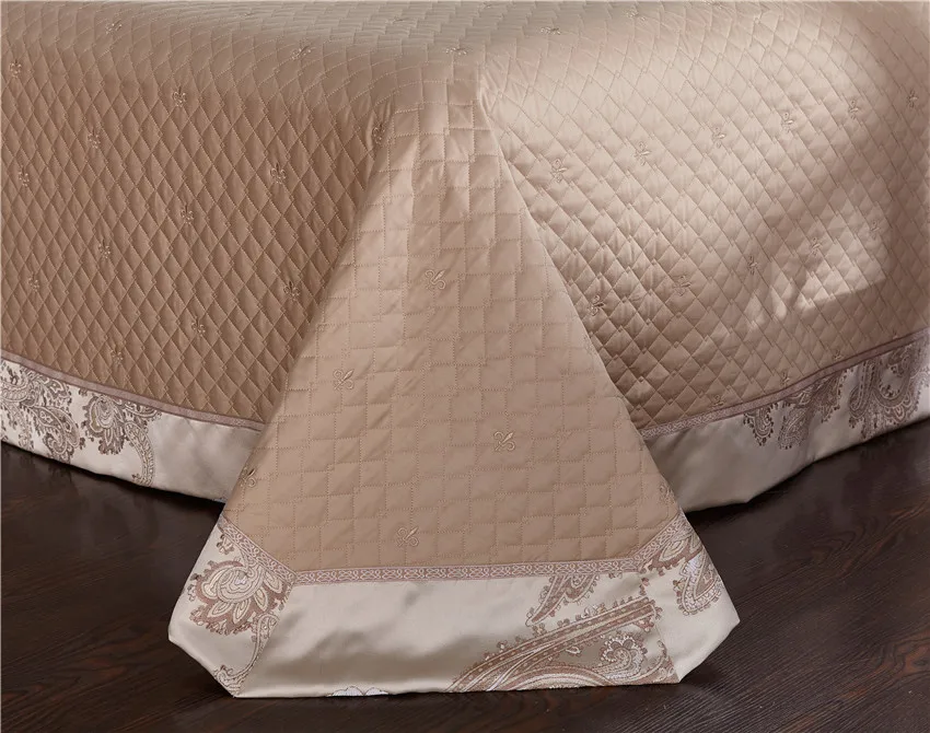 

4/6/10Pcs Oriental Luxury Cotton Satin Royal Bedding set Queen King size Wedding Duvet cover Bed/Flat sheet Bed spread set
