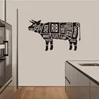 Корова дизайн для Кухня Ресторан украшения мясников наклейки с животными на стену корова корпус Ассорти окна потер виниловые наклейки на стены OV493