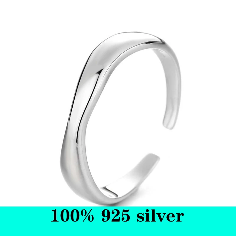 

18K gold color S925 sterling silver INS minimalist irregular wave pattern ring women can adjust the party cocktail ring