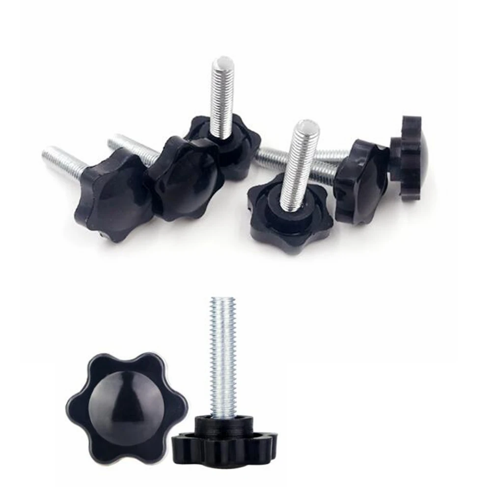 

5/10 pcs Six Star Plum Bakelite Hand Tighten Nuts Clamp Knob Handle Thread Star Black Manual Thumb Nut M5 M6