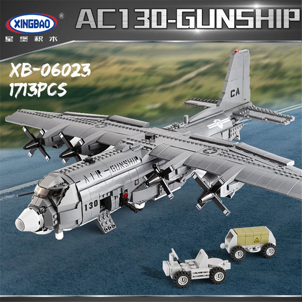 

XINGBAO 06023 Military Series The AC130 Aerial Gunboat Set Building Blocks Bricks Classic Airplane Model Bricks Adults Toys Gift