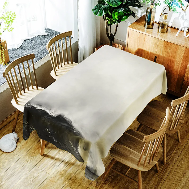 

Ink painting pattern printing washable tablecloth