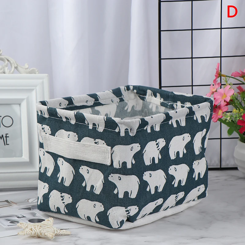 Коробка для хранения разного белья корзина нижнего с принтом из хлопка и льна