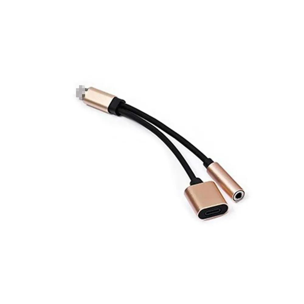 2 в 1 Наушники 3,5 мм разъем Aux кабель двойной USB сплиттер аудио адаптер для iphone X 7 8 XR XSMAX поддержка вызова кабель Lighting - Цвет: iPhoneGD