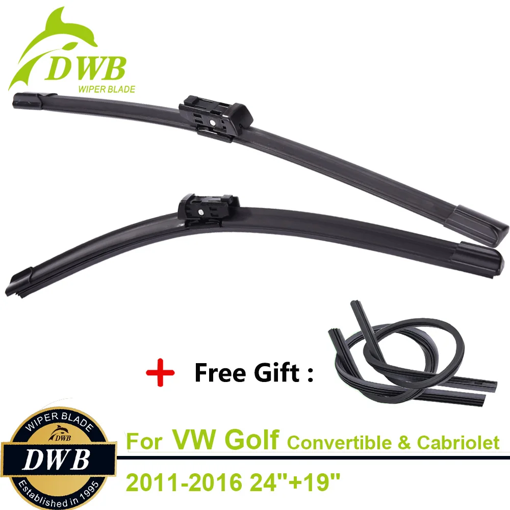 Дворники для Volkswagen Golf Convertible &amp Cabriolet 2011-2016 24 &quot+ 19&quot 2 лезвия + резинки точная