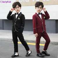 boys tuxedo suits kids formal dress students child gentleman wedding clothes sets toddler primary school uniform blazer costumes