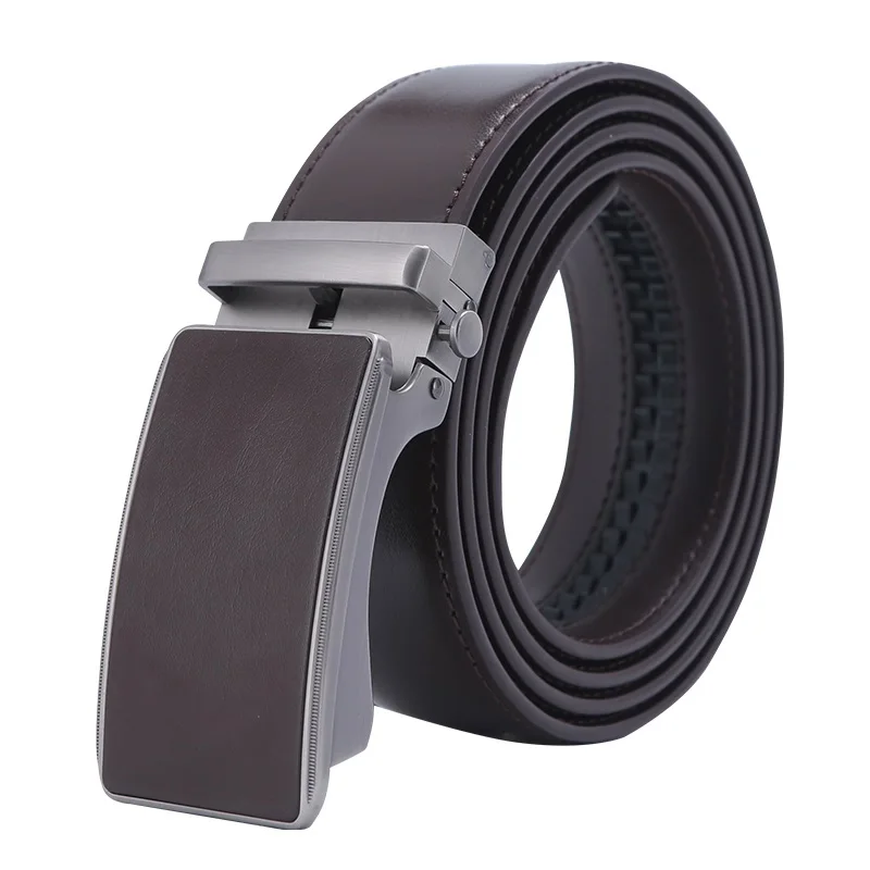 Новый дизайнерский ремень из воловьей кожи коричневый автоматическая пряжка