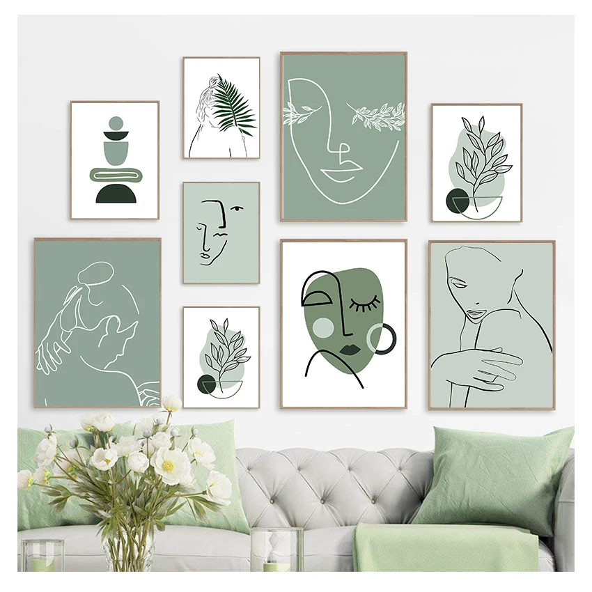

Minimalist Wall Art Canvas Painting Nordic Posters And Prints Wall Pictures For Living Room Decor Abstract Geometric Girl Curve