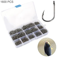 1600pcs fishing hooks kit barbed jig hole hook 3 12 10 size carbon steel carp fishhooks set with fishing tackle box
