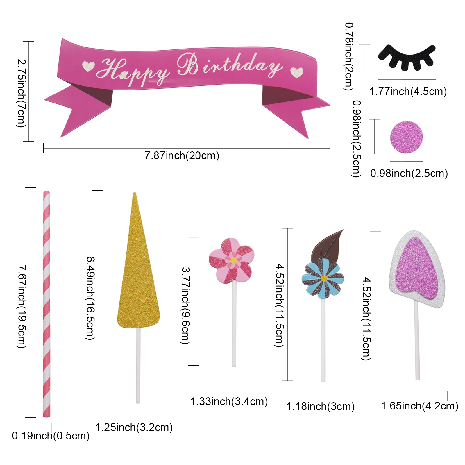

1 Set Birthday Party Unicorn Cupcake Decorations Pink Cake Topper Birthday Party Flag Baby Shower Cake Flag Party Decor Supplies