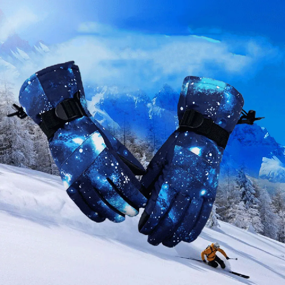 

Simple Unisex Ski Riding Thicken Plush Touch Screen Anti-slid Waterproof Finger for Outdoor Mountain Climbi