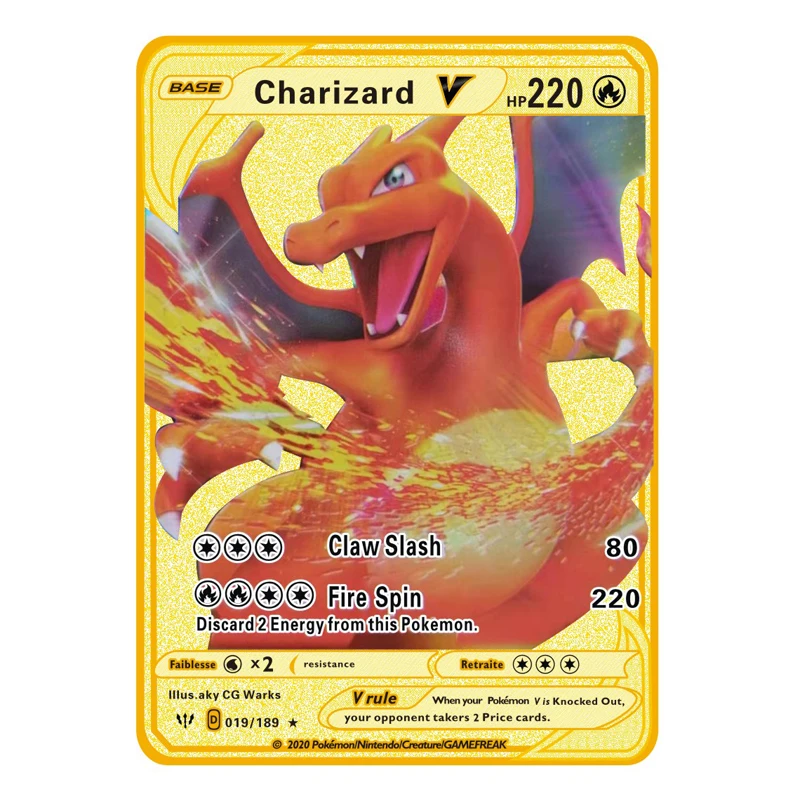 Новинка металлическая карта памяти Pokemon DX золотая ZacianV SnorlaxV EvoliV коллекция