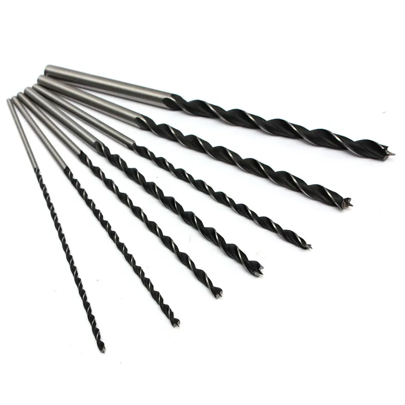 

7pcs 12" High Carbon Steel Carpentry Wood Straight Shank Brad Point Drill Bits Set Tools Wood Boring Extra Long Drill