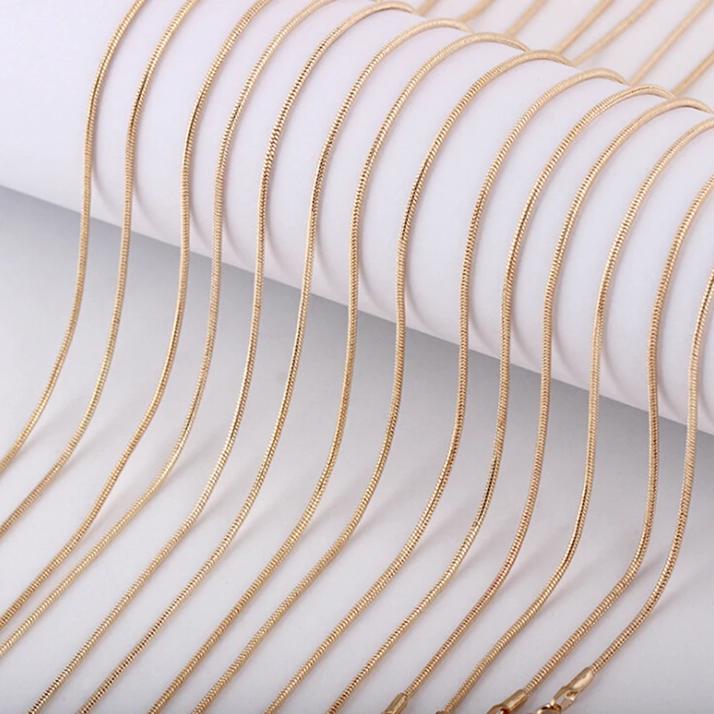 

Gold 1MM 16-30in Snake Chains Clasp DIY Jewelry Making Craft Necklace for Women