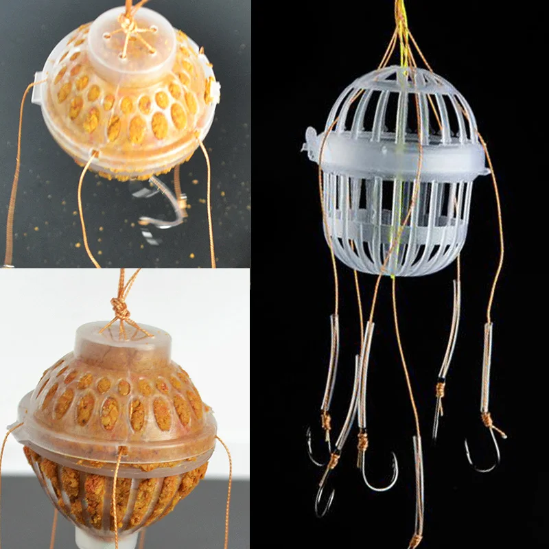 1Pcs Explosion Hook Fishing Hooks Set Outdoor Baits Cage Basket Feeder Holder Fishhook Anzol Tackle Carp Accessories Tools