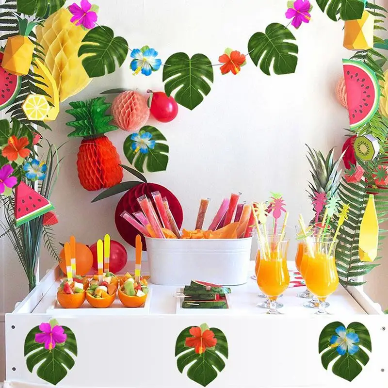 Искусственные цветы гибискуса 1 комплект ткань искусственные листья пляж Луау