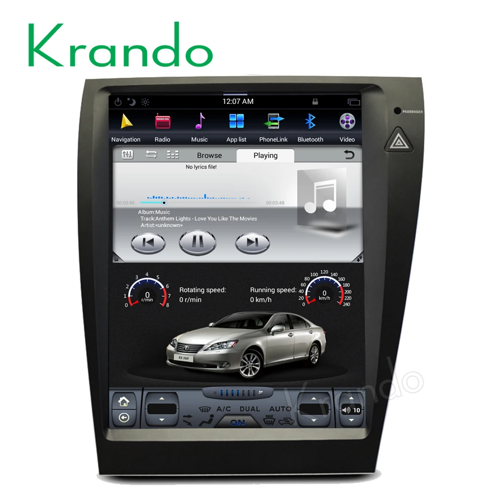 

Krando Android 9.0 12.1" verticial screen car radio navigation for Lexus ES240 ES250 ES300 ES350 2005-2011 GPS multimedia player