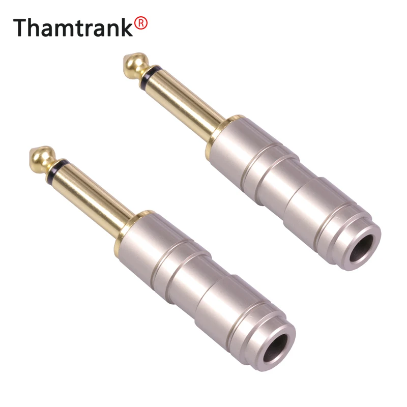 10 шт. роскошный Гладкий позолоченный Аудио разъем 6 35 мм моно штекер в сборе