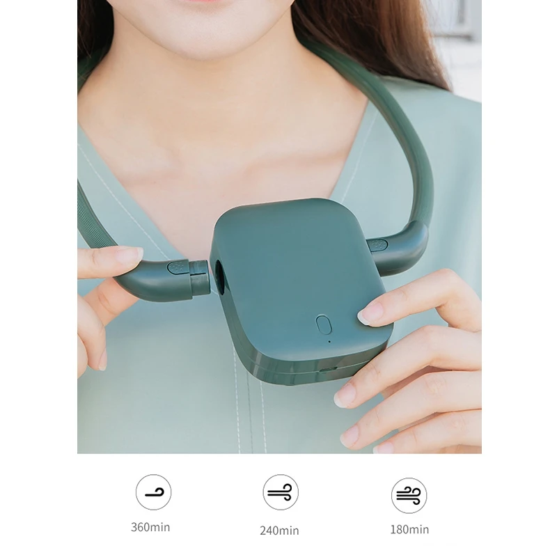 

USB Portable Fan Cold FanNeck Fan Hanging Rechargeable Mini Sports Fan Adjustable Neck Dual Fan for Home Office