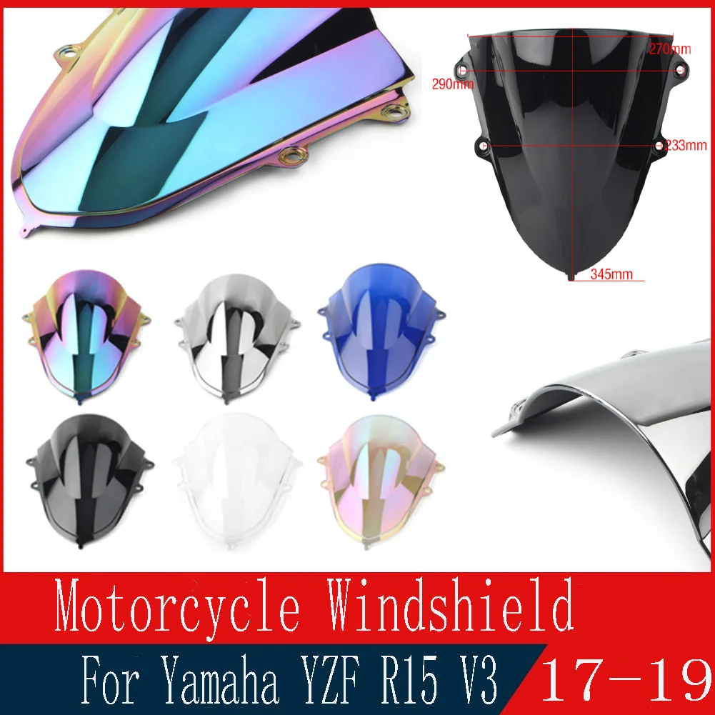 

For Yamaha YZF-R15 V3/YZFR15/V 3.0/YZF R15 2017 2018 2019 Cafe Racer Motorcycle Windshield Motorbike Windscree Wind Deflector