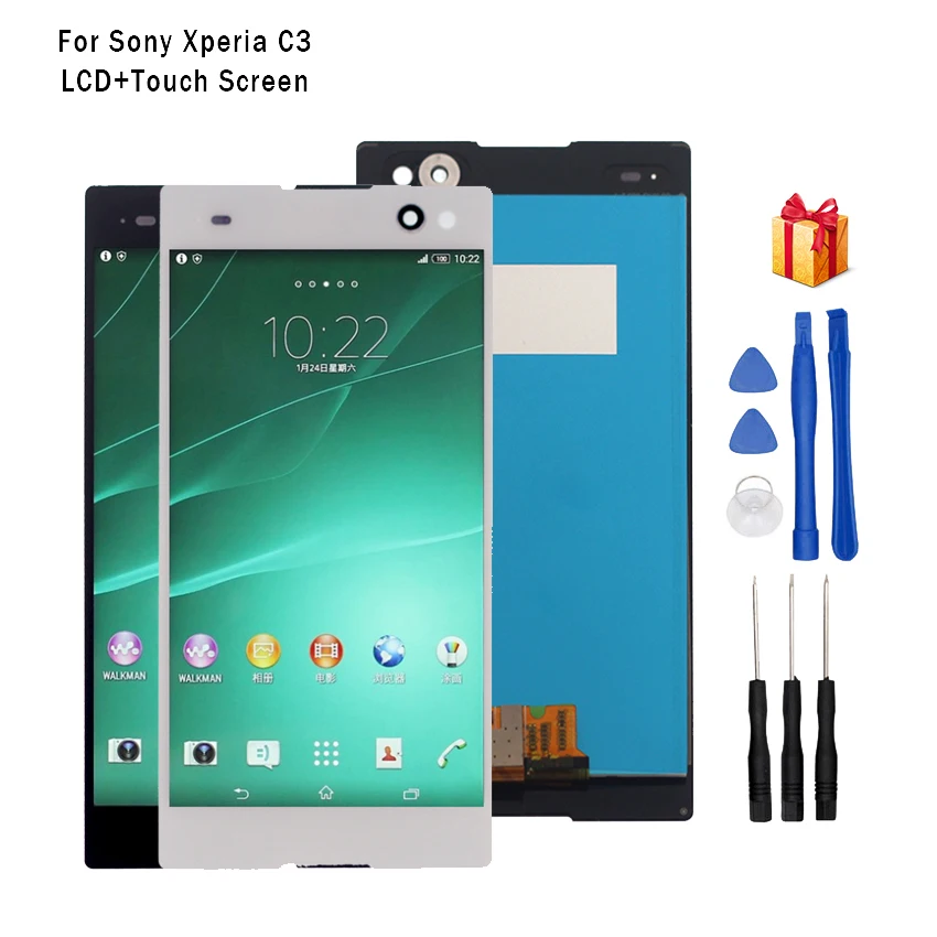ЖК-дисплей с дигитайзером для SONY Xperia C3 сенсорная стеклянная панель в сборе D2533 D2502