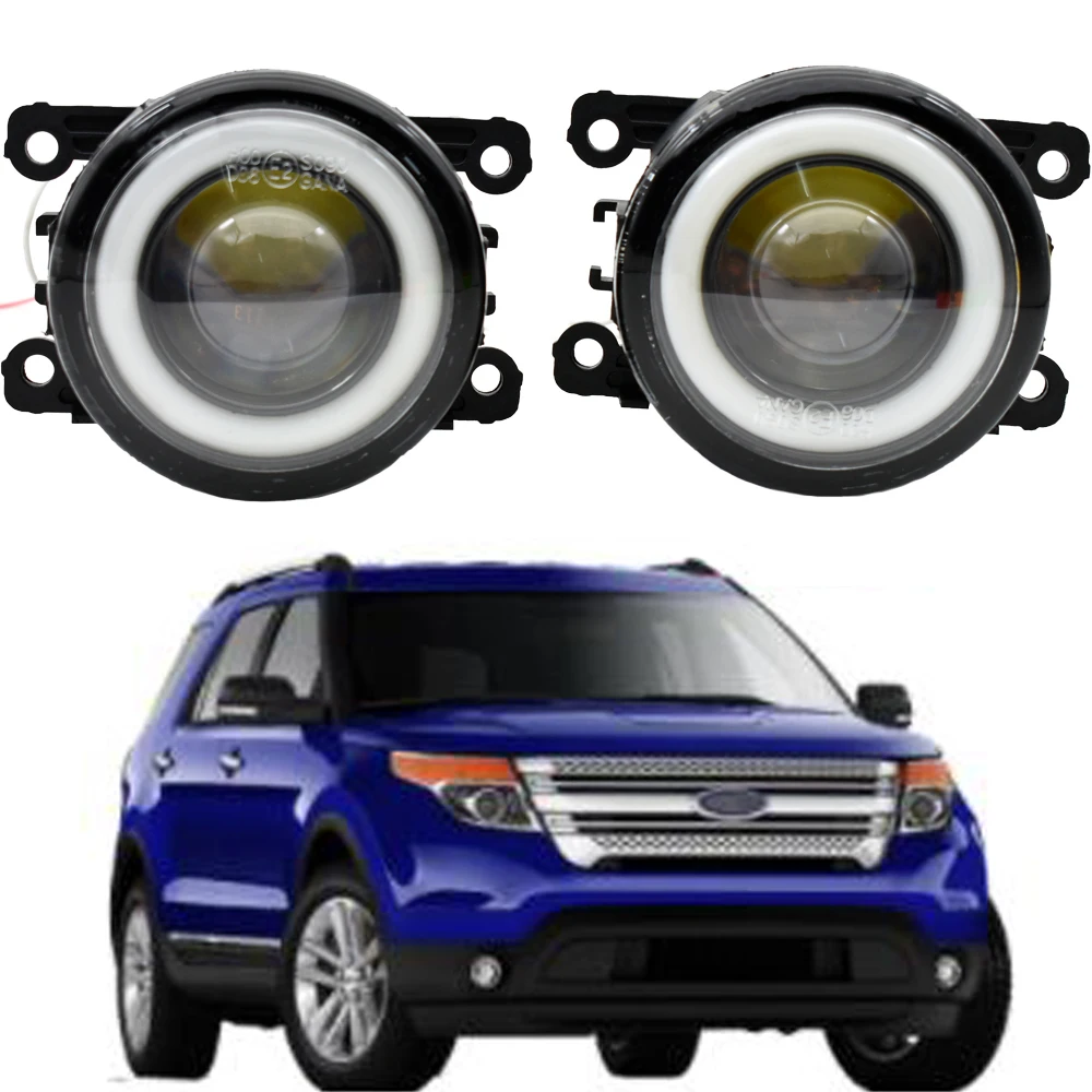 

Автомобильная светодиодная лампа H11, 2 шт., противотуманные фары + дневные ходовые огни Angel Eye, DRL 12 В для Ford Explorer 2011 2012 2013 2014