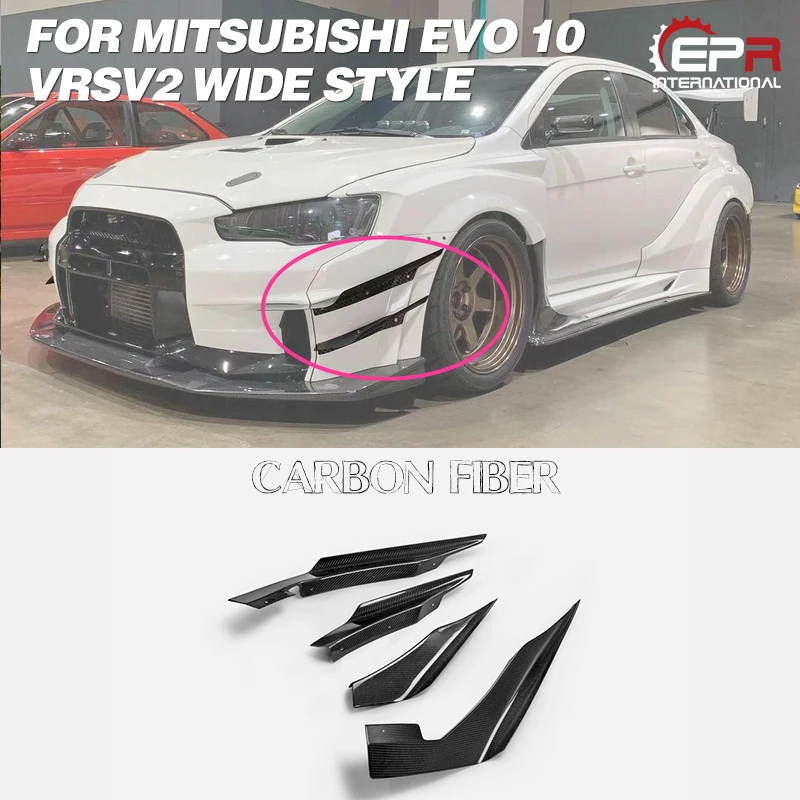 

4Pcs Carbon Fiber For MITSUBISHI EVO 10 VRSV2 Wide Style Double Hyper Canard