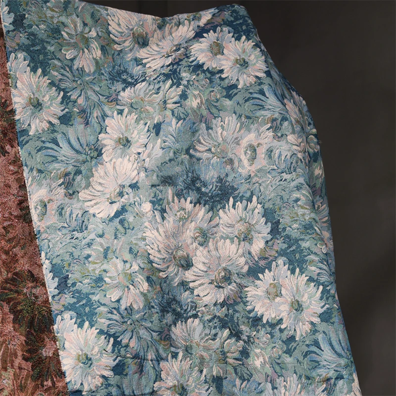 

50*150cm Retro Literary Sunflower Jacquard Art Fabrics For Diy Sewing Tablecloth Dress Garment Background Decor Patchwork Fabric