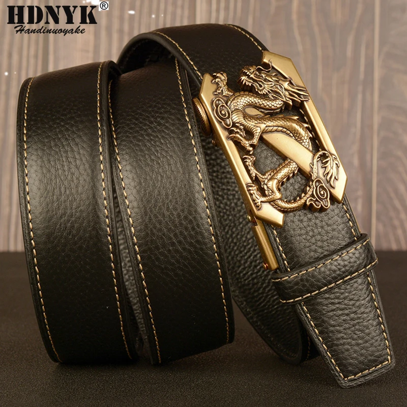 Factory Direct Famous Dragon Designer Buckle Belt High Quality Cowskin Belt for Men Quality Assurance Many Style For Reference