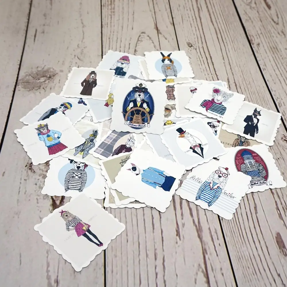 42 шт. водонепроницаемые наклейки с крутыми животными сделай сам Канцтовары