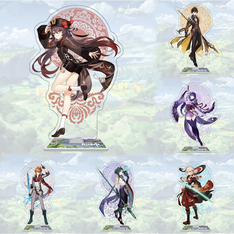 

Anime Genshin Impact Figure Hutao Xiao Zhongli Kazuha Action Figures Acrylic Stand Model Plate Desk Decor Signs Keychain Gifts