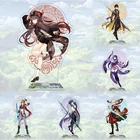 Аниме Genshin Impact, фигурка Hutao Xiao Zhongli Kazuha, экшн-фигурки, табличка, декор для стола, знаки, брелок, подарки