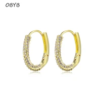 obyb boutique jewelry simple round circle hoop earrings luxury full rhinestone cz boucle earrings for women fashion jewelry gift
