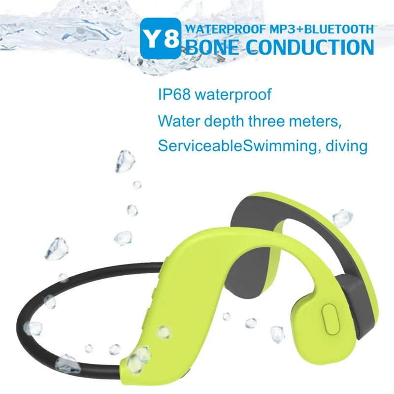 IP68 Waterproof Wireless Bone Conduct Headphones Earphone Bluetooth 5.0 with 32G microSD Compatible For Apple Xiaomi Smartphone