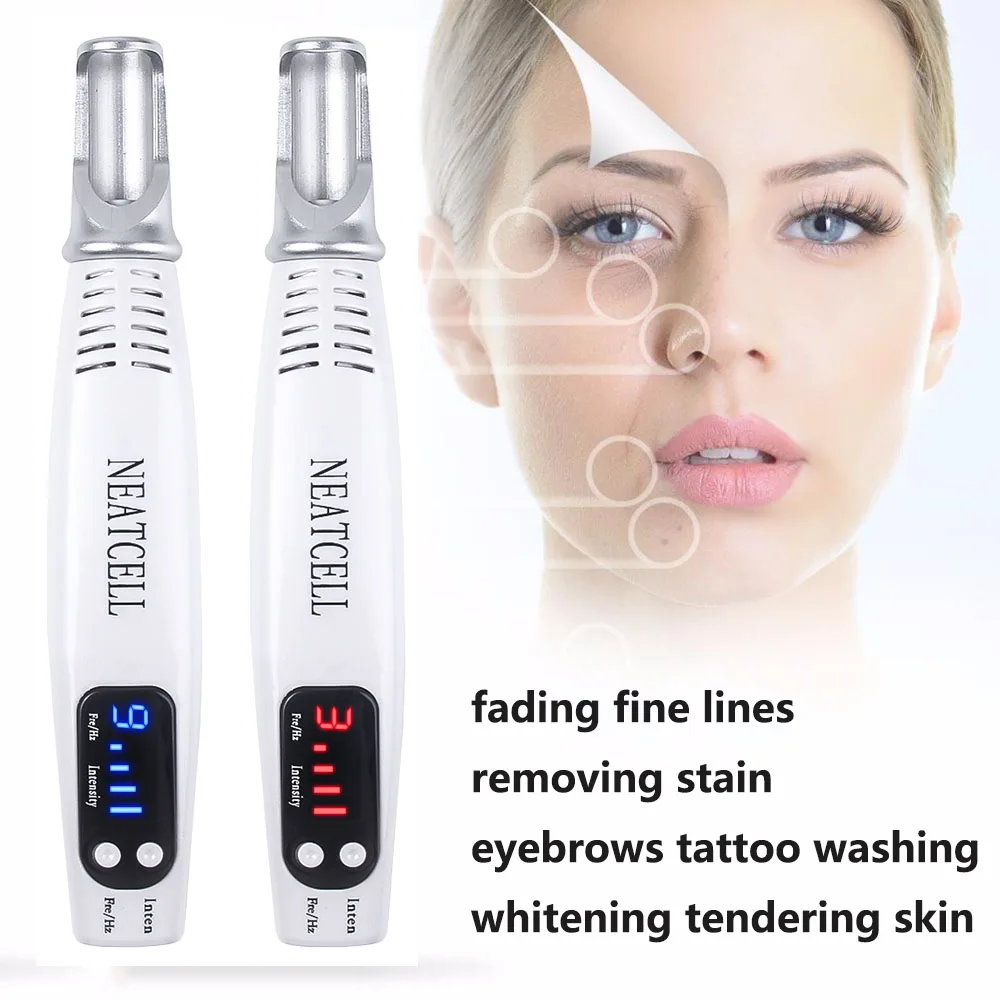 Professional Laser Picosecond Pen Red Blue Light Therapy Tattoo Scar Mole Freckle Removal Mole Warts Blemishes Removal Skin Care